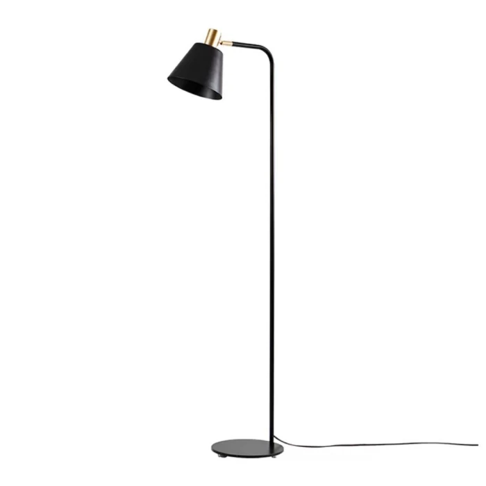 Abajur De Coluna Petti 1xe27 Dourado E Preto 2483 Nordecor