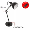 Abajur De Mesa Cyber 1xE27 Cor Preto Avant Deluxe Bivolt