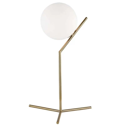 Abajur de Mesa Dubai Globo Médio 1x G9 Dourado Blumenau
