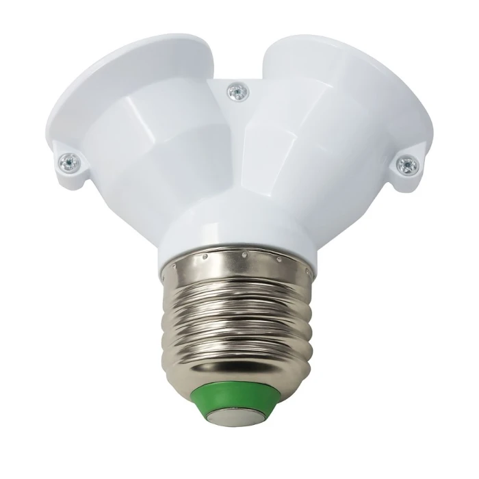 Adaptador Bocal 1xe27 Para 2xe27 Branco Sm