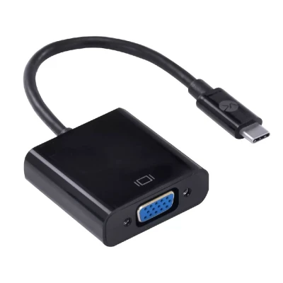 Adaptador De Usb Tipo C Para Vga Fêmea 20cm Preto Vinik