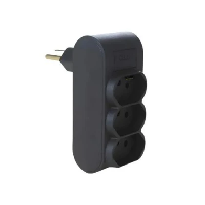 Adaptador Multiplicador 3T 2P+T Preto Fiolux DE Alta Qualidade
