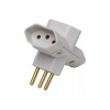Adaptador Tomada Plug T 3 Saídas 10A 250V 3 Pinos Cinza