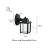 Arandela Aspen Preta 20X16cm 1XE27 Pt Click Injet 8336