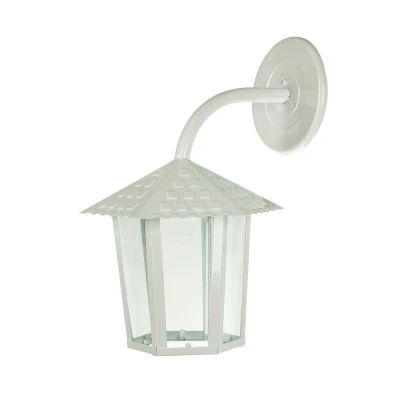 Arandela Colonial Sext. Vidro Liso 1XE27 Branco Blumenau