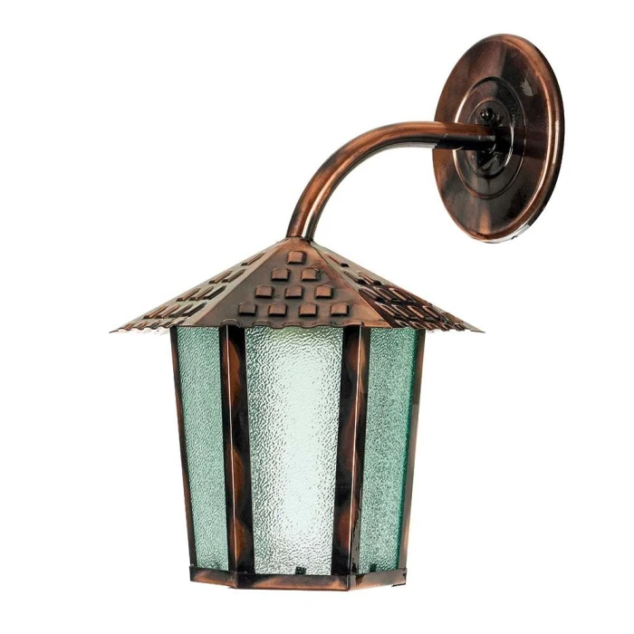 Arandela Colonial Sext Vidro Pontilhado 1XE27 Cobre Blumenau