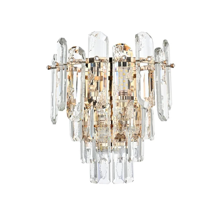 Arandela Cristal Koine 2x E14 Ouro Brilho Nordecor 2911