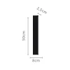 Arandela De Led Yeni 50cm IP65 12W 3000K Cor Preta Nordecor