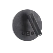 Arandela LED Redondo Dalo USB 12W 3000K Preta AD4085 Arandela LED Redondo Dalo USB 12W 3000K Preta AD4085