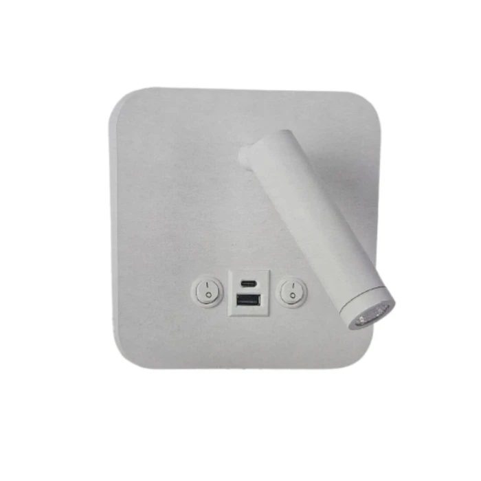 Arandela Led Quadrado Dalo Usb 12W 3000K BR AD4084