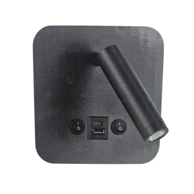 Arandela Quadrado Dalo USB 12W 3000K Preta AD4083 Astraled