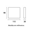 Arandela Wall Preto Fosco 115Mm Led 8W 3000K Germany
