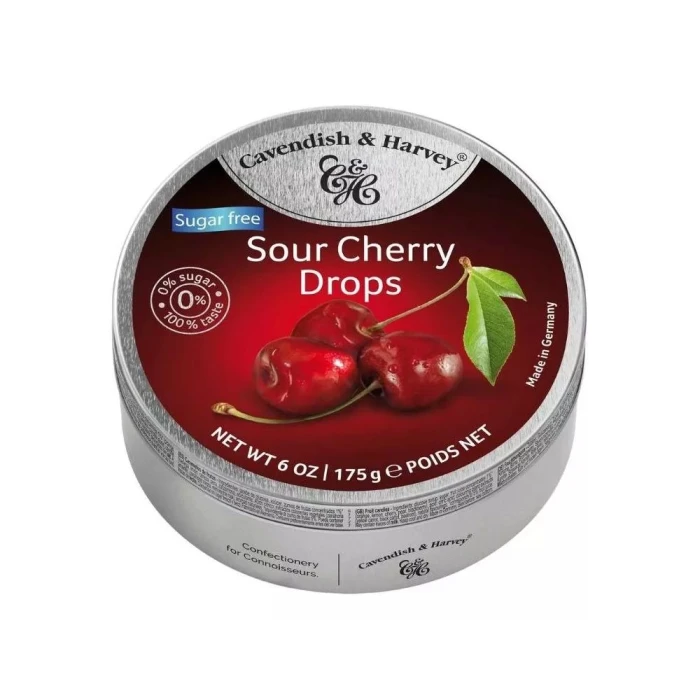 Bala Cavendish E Harvey Sour Cherry Drops Sem Açucar 175g