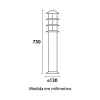 Balizador Oriental 1XE27 75cm 3 Aletas Branco Germany Novo Balizador Oriental 1XE27 75cm 3 Aletas Branco Germany Novo