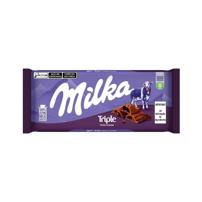 Barra Milka Triple Cocoa 90G