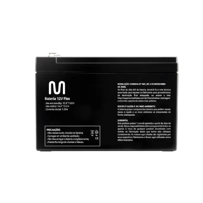 Bateria De 12v Flex Cor Preto En012A Multilaser Novo