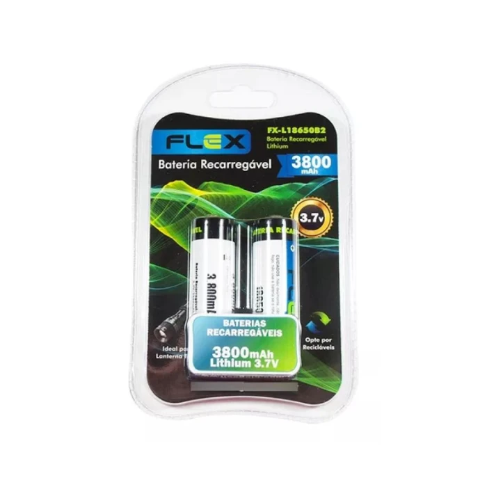 Bateria Recarregável 3,7V Com 2 Unidades Fx-L18650B2 Novo