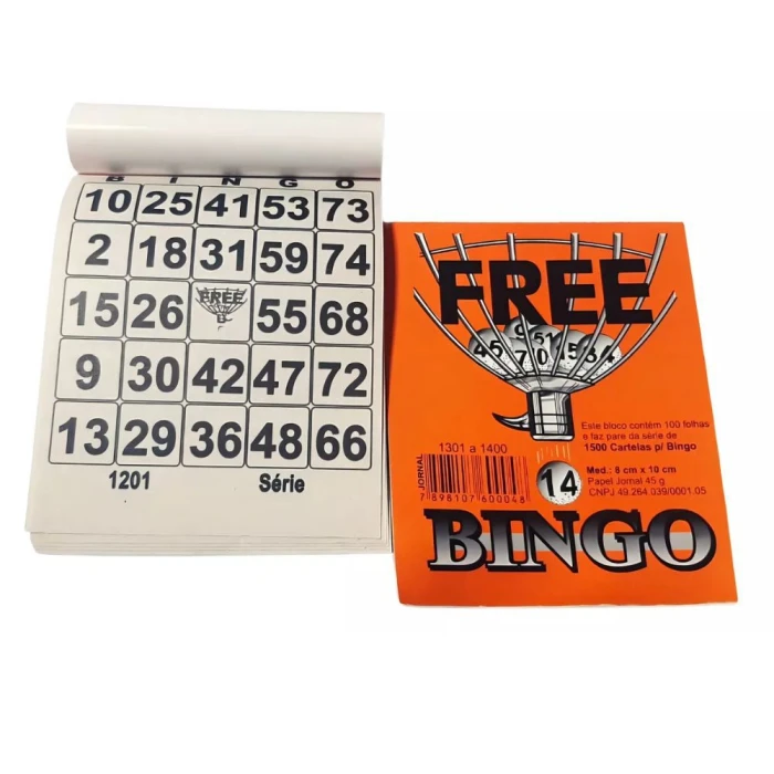 Bloco De Cartelas De Bingo Com 100 Unidades