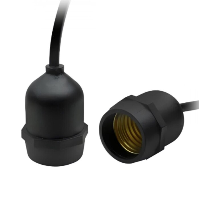 Bocal Borracha E27 Pendente Com Rabicho Preto BBO27086