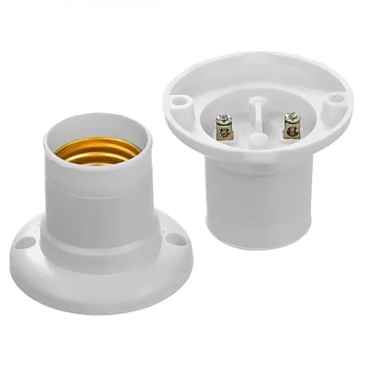Bocal Termoplástico E27 Fixo Teto BTE27033 Branco