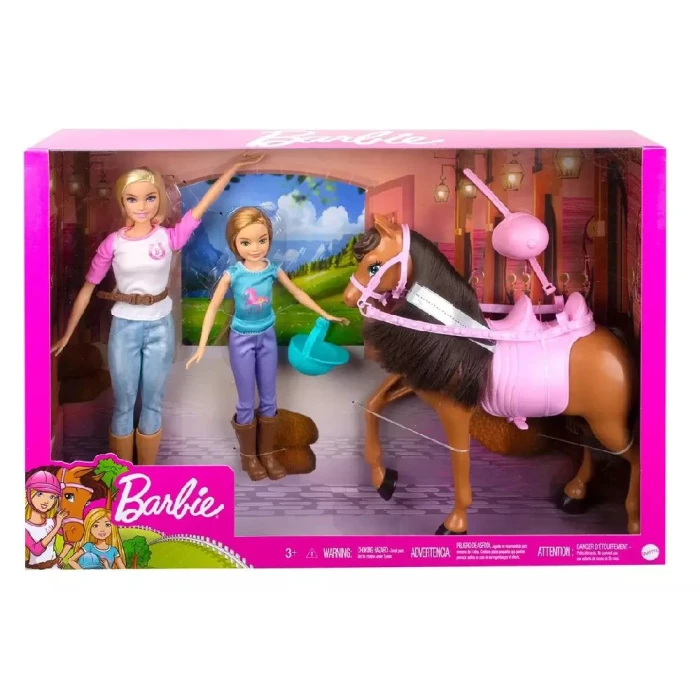 Boneca Barcia E Stacie Com Licões De Montar A Cavalo