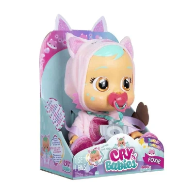 Boneca Cry Babies Chora Lágrimas de Verdade Foxie + Chupeta