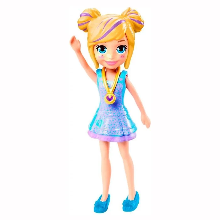 Boneca Polly Pocket 9cm Polly Vestido Azul E Roxo