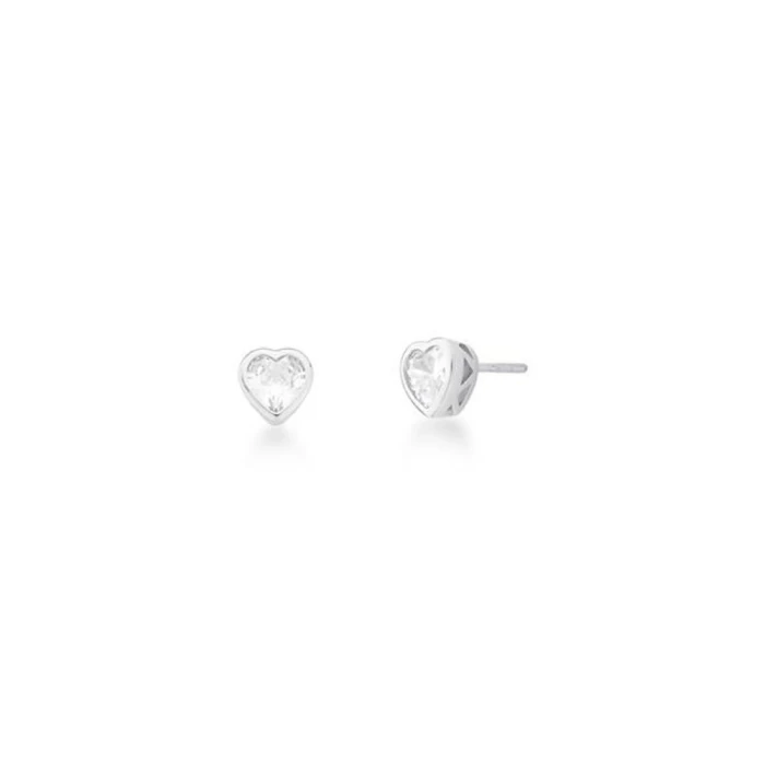 Brinco Banhado A Ródio Branco Pedra Branca Novo