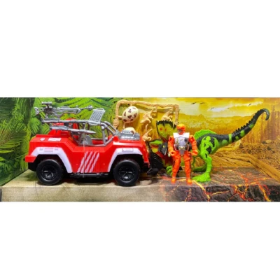 Brinquedo Dino Word Na Floresta Jipe Vermelho Novo