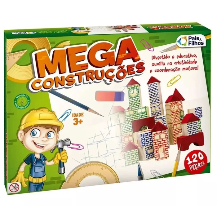 Brinquedo Para Montar Mega Construções 120 Peças Novo