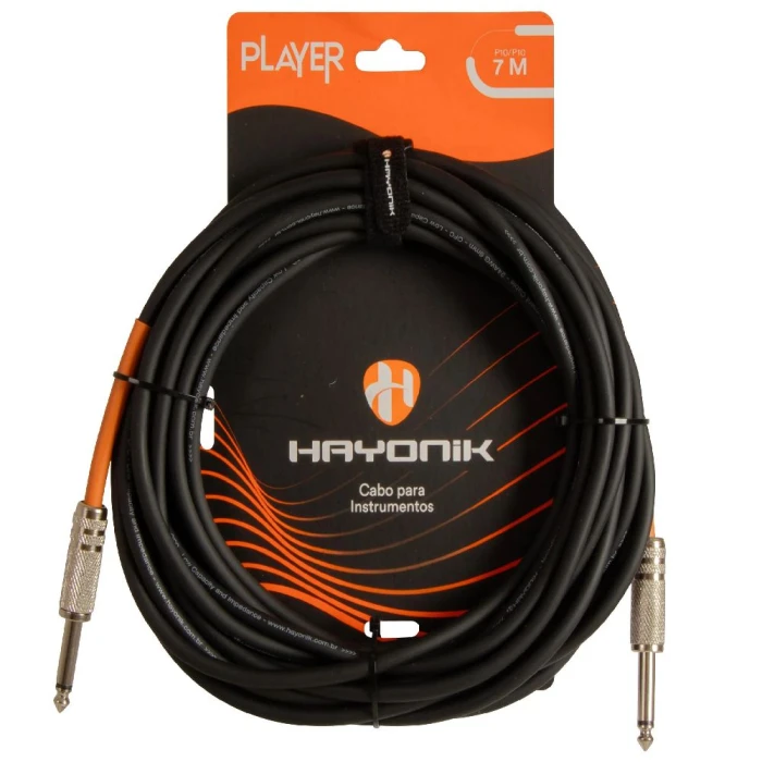 Cabo Para Microfone P10 x P10 7 Metros Preto Hayonik