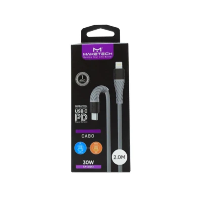 Cabo Usb 2M 30W Type-C Para Ios Cinza Ca-212 Novo