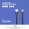 Cabo Usb Para Lightning Compatível 1 Metro Preto 2.4a IMS142 Cabo Usb Para Lightning Compatível 1 Metro Preto 2.4a IMS142