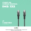 Cabo Usb Tipo C Para Tipo C Com Carga Rápida 1M 60W Preto Cabo Usb Tipo C Para Tipo C Com Carga Rápida 1M 60W Preto