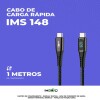 Cabo Usb Tipo C Para Tipo C Rápido 60W 1 Metro Preto Ims-148