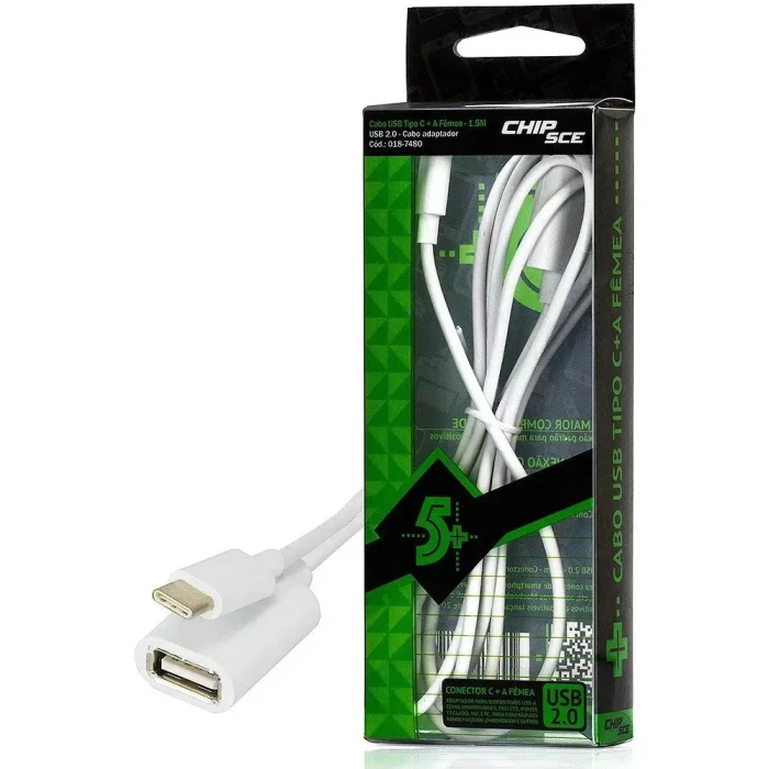 Cabo Usb Tipo-C Para Usb 2,0 a Fêmea 1,5M 018-7480 Novo