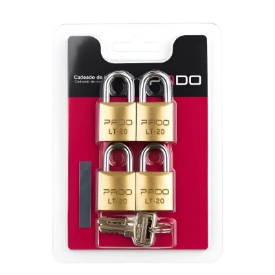 Cadeado Sm Lt-20 Pado 4 Unidades E Chaves Iguais Alta Segurança