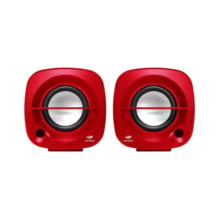 Caixa De Som Speaker 2.0 Cor Vermelha 3w C3Tech SP 303