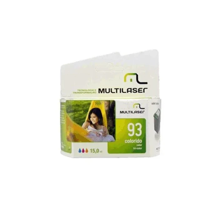 Cartucho De Tinta Multilaser 93XL Colorido 15ML CO093 Cartucho De Tinta Multilaser 93XL Colorido 15ML CO093