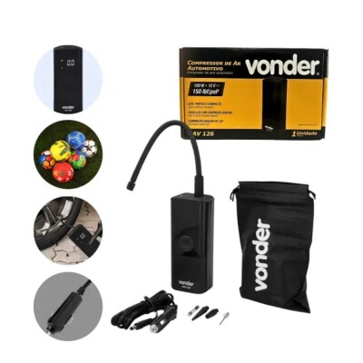 Compressor De Ar Automotivo CAV126 120W 12V Visor LCD Vonder