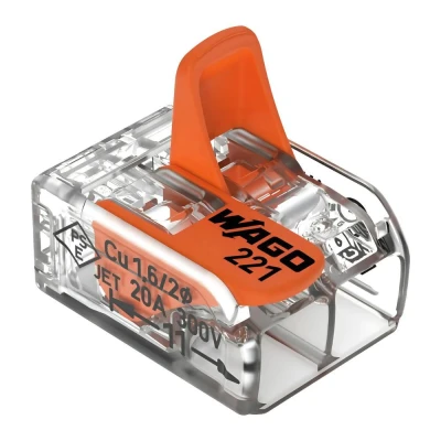 Conector Emenda 2 Vias Wago 0,25Mm-4,00Mm Tipo 221-412 32A