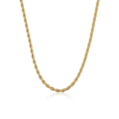 Corrente Banhado Dourado Baiano Liso 3Mm Tamanho 45 Novo