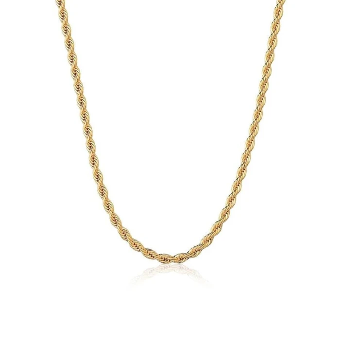 Corrente Banhado Dourado Baiano Liso 3Mm Tamanho 45 Novo