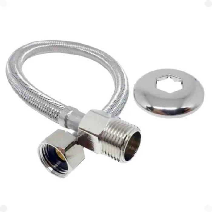 Engate Flexível Mangueira Aço Inox 40cm Flex40-In