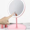 Espelho De Mesa Com Led Usb 17,5X27CM Rosa Y888 Novo Espelho De Mesa Com Led Usb 17,5X27CM Rosa Y888 Novo