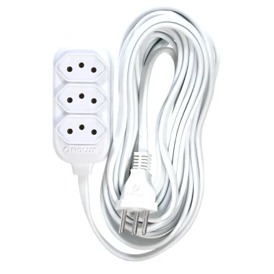 Extensão Connect 3T 2P+T 3 Metros Branca Fiolux Com Proteção