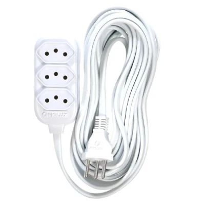 Extensao Connect 3T 2P+T 5 Metros Branca Fiolux Original 250V