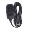 Extensão Elétrica Connect 3 Tomadas 2P+T 3 Metros Preta Fiolux