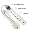 Filtro De Linha 6 Tomadas Branco Fl019 Bright Novo
