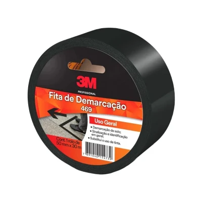 Fita Demarcação De Solo 469 50mm x 30m Preta 3M Novo